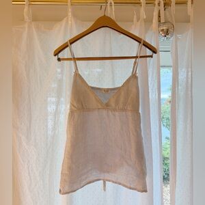 John Galt Aesthetic Light blue V-Neck Tank Top- Brandy Melville lookalike